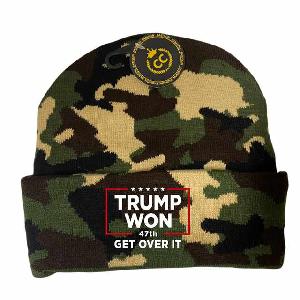 "Trump Won Get Over It" Winter Beanie Hats - Camo